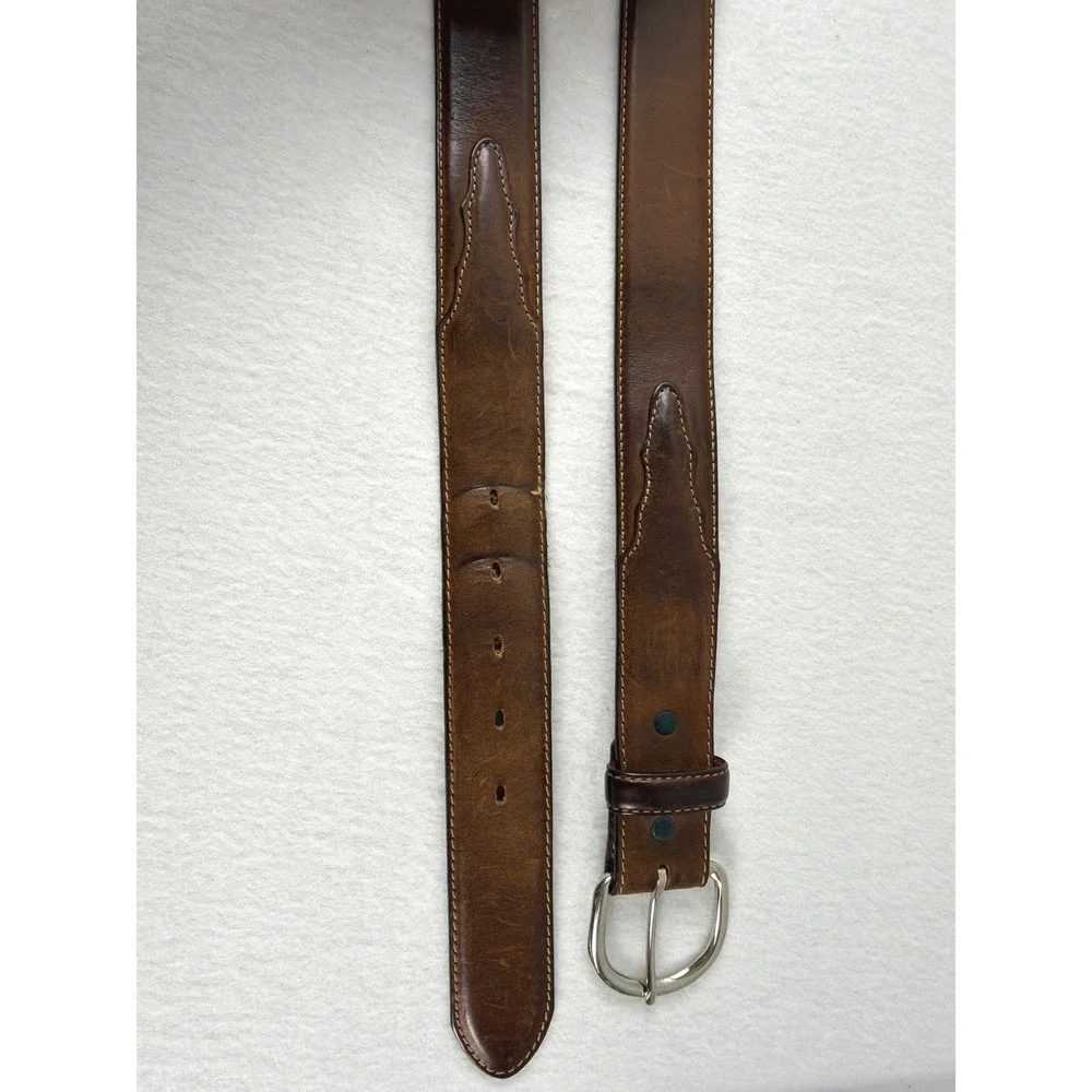 Silver Creek Classics Mens Brown Leather Western Belt Size 38 Distressed 53709